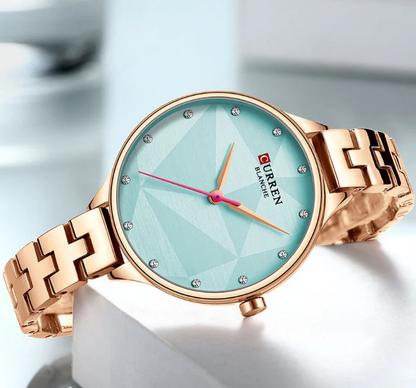 CURREN Original Brand Stainless Steel Band Wrist Watch For Women With Brand (Box & Bag)-9047