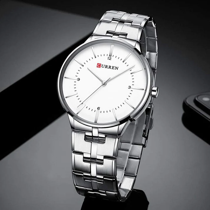 CURREN Original Brand Stainless Steel Band Wrist Watch For Couples With Brand (Box & Bag)