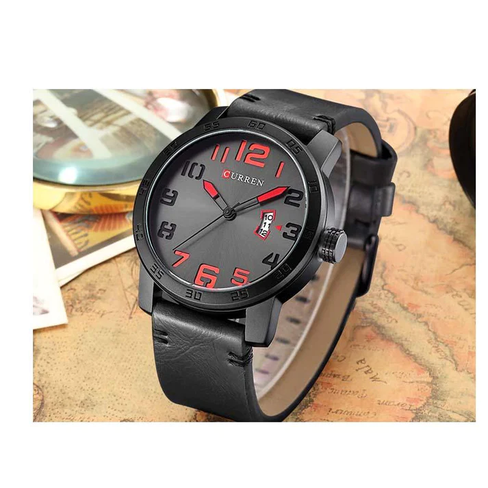 CURREN Original Brand Leather Straps Wrist Watch For Men With Brand (Box & Bag)-8254
